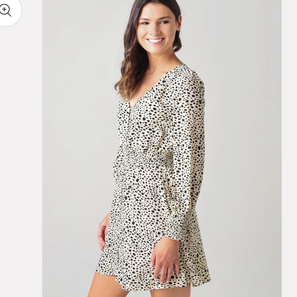 BB Dakota Black and Cream Spot A Cutie Mini Dress